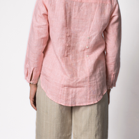 ELSA Pink Handloom Linen Top