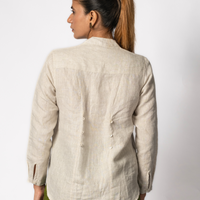 ELSA Beige Handloom Linen Top