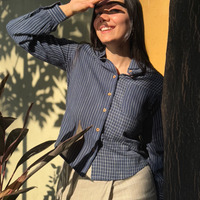 ROMA Indigo Kala Cotton Women's Shirt