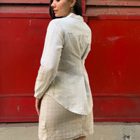 ELSA Beige Handloom Linen Top