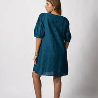 MIA Teal Blue handloom Linen Dress