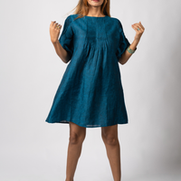 MIA Teal Blue handloom Linen Dress