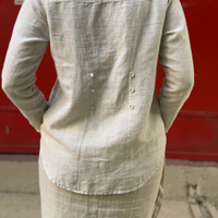 ELSA Beige Handloom Linen Top