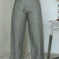 GIVA Grey Green Linen Trousers
