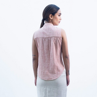 TARA Red White Kala Cotton Shirt