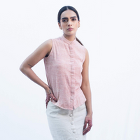 TARA Red White Kala Cotton Shirt