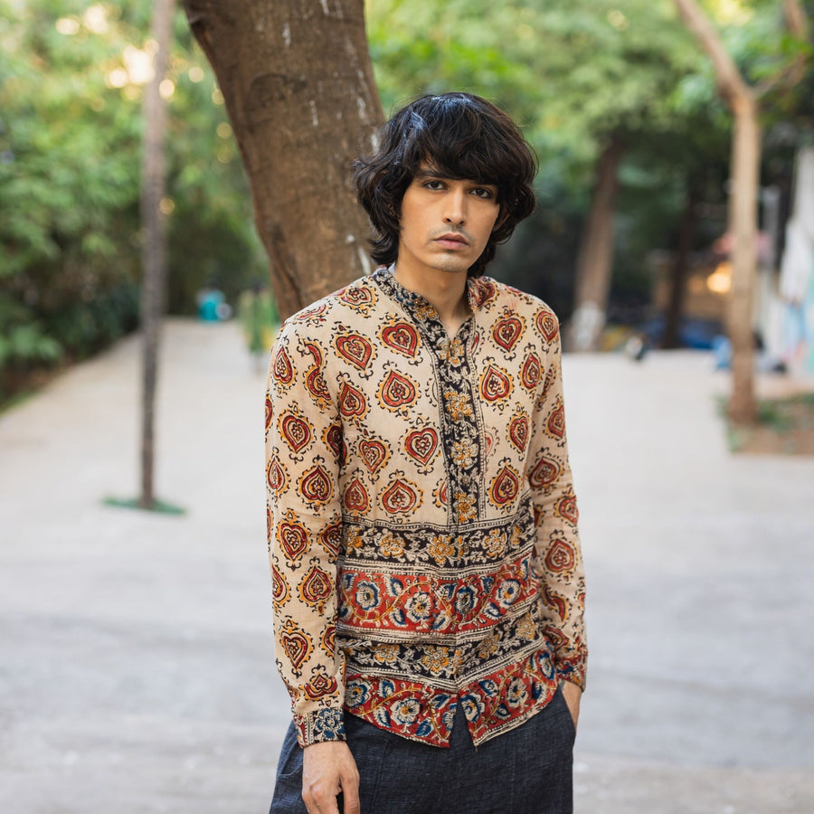 AYAAN Men's Kalamkari Shirt