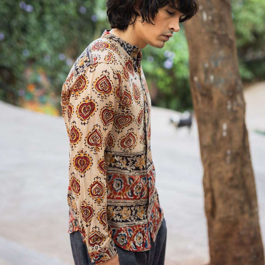 AYAAN Men's Kalamkari Shirt