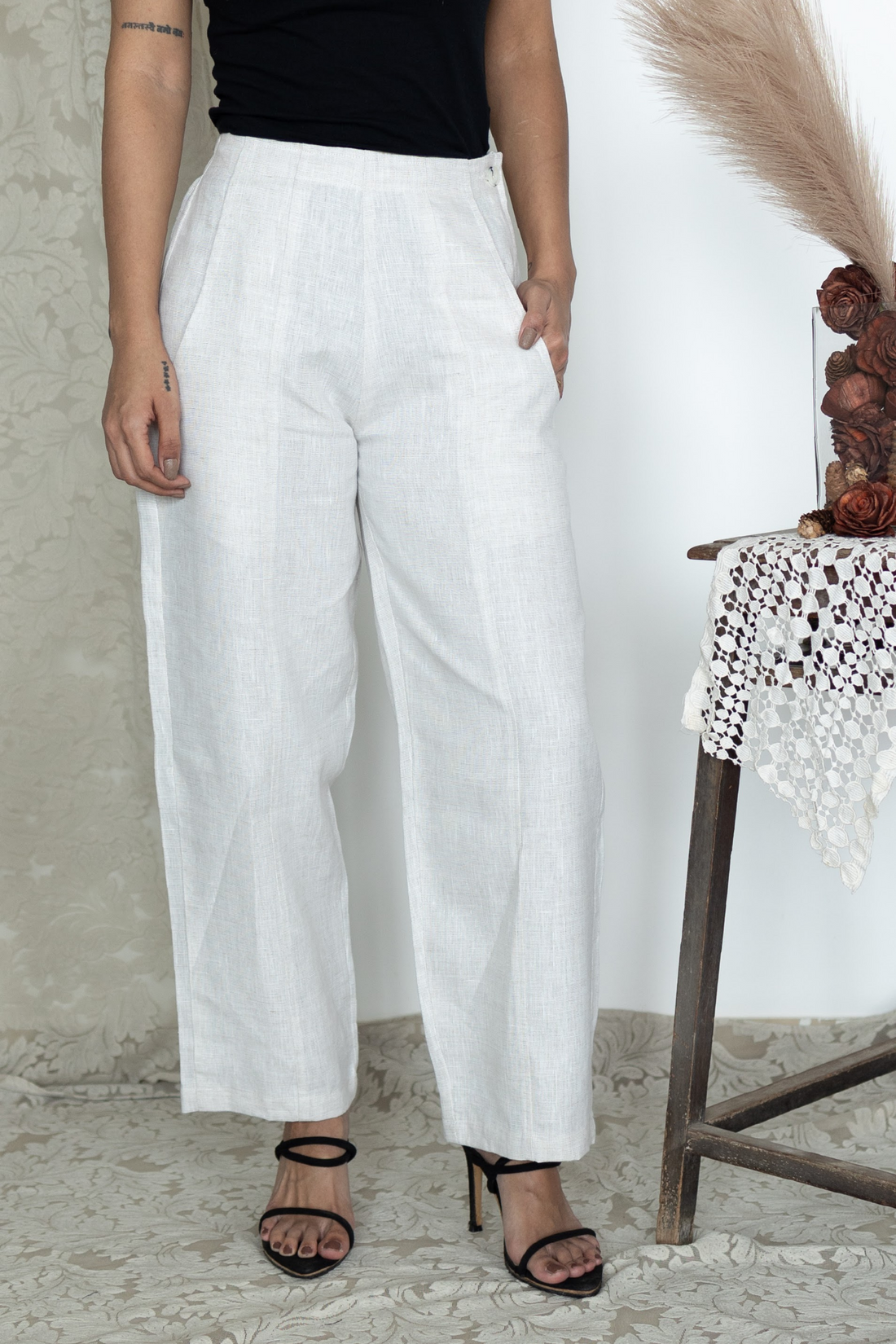 DITI Beige Linen Trousers