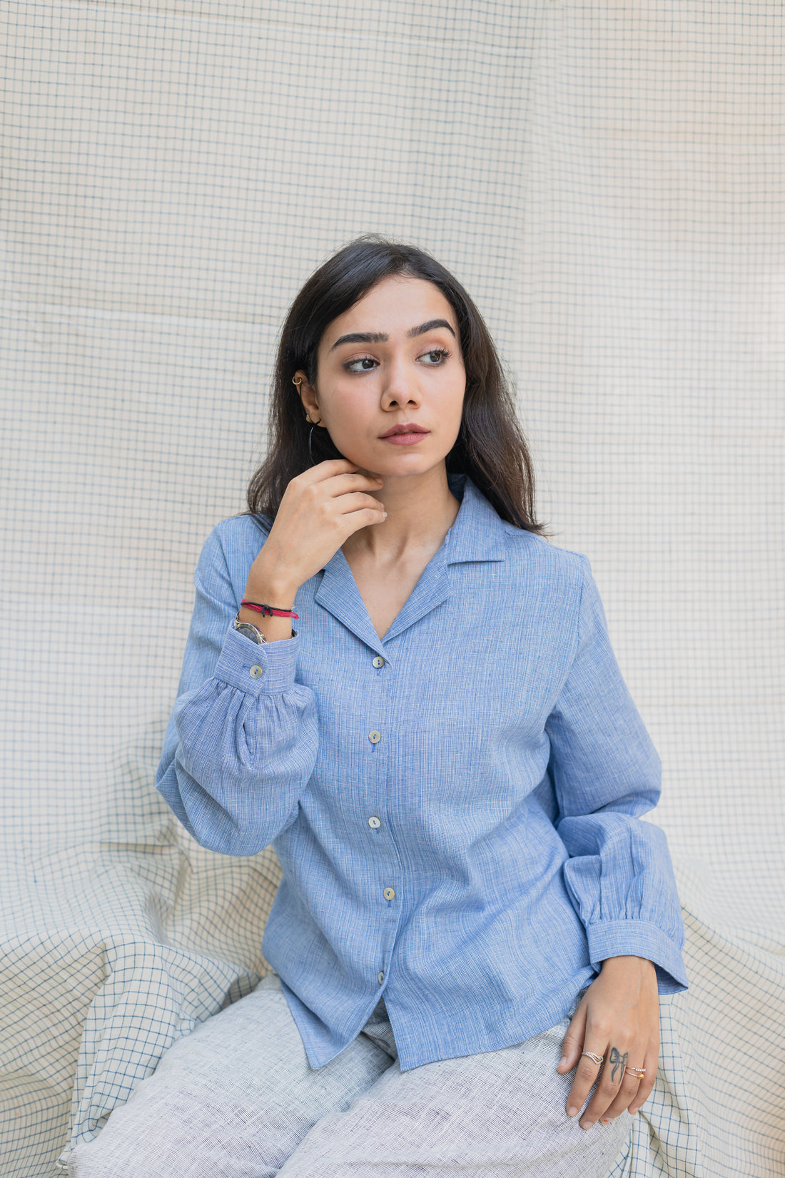 ISADORA Blue Cotton Shirt