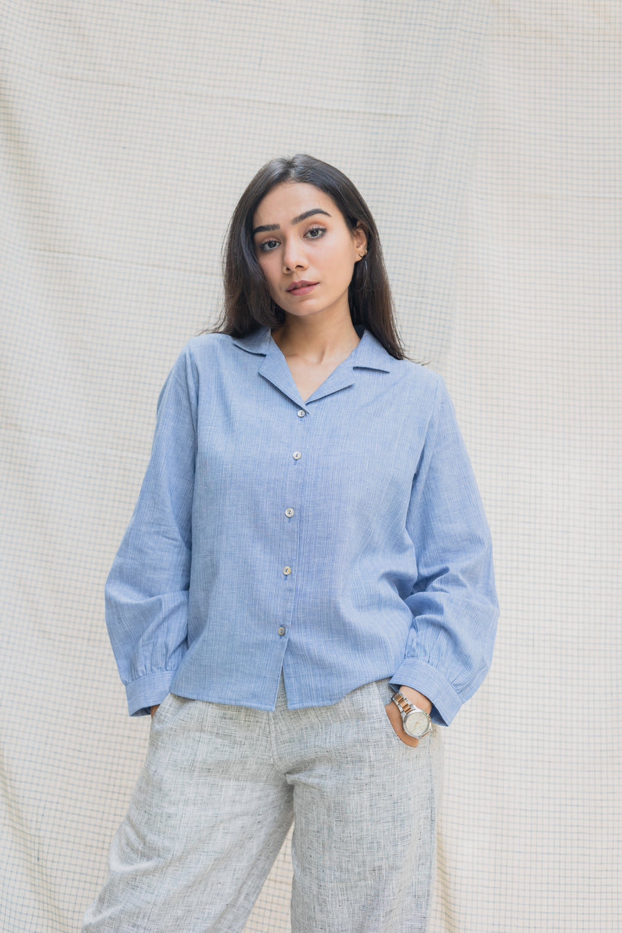ISADORA Blue Cotton Shirt