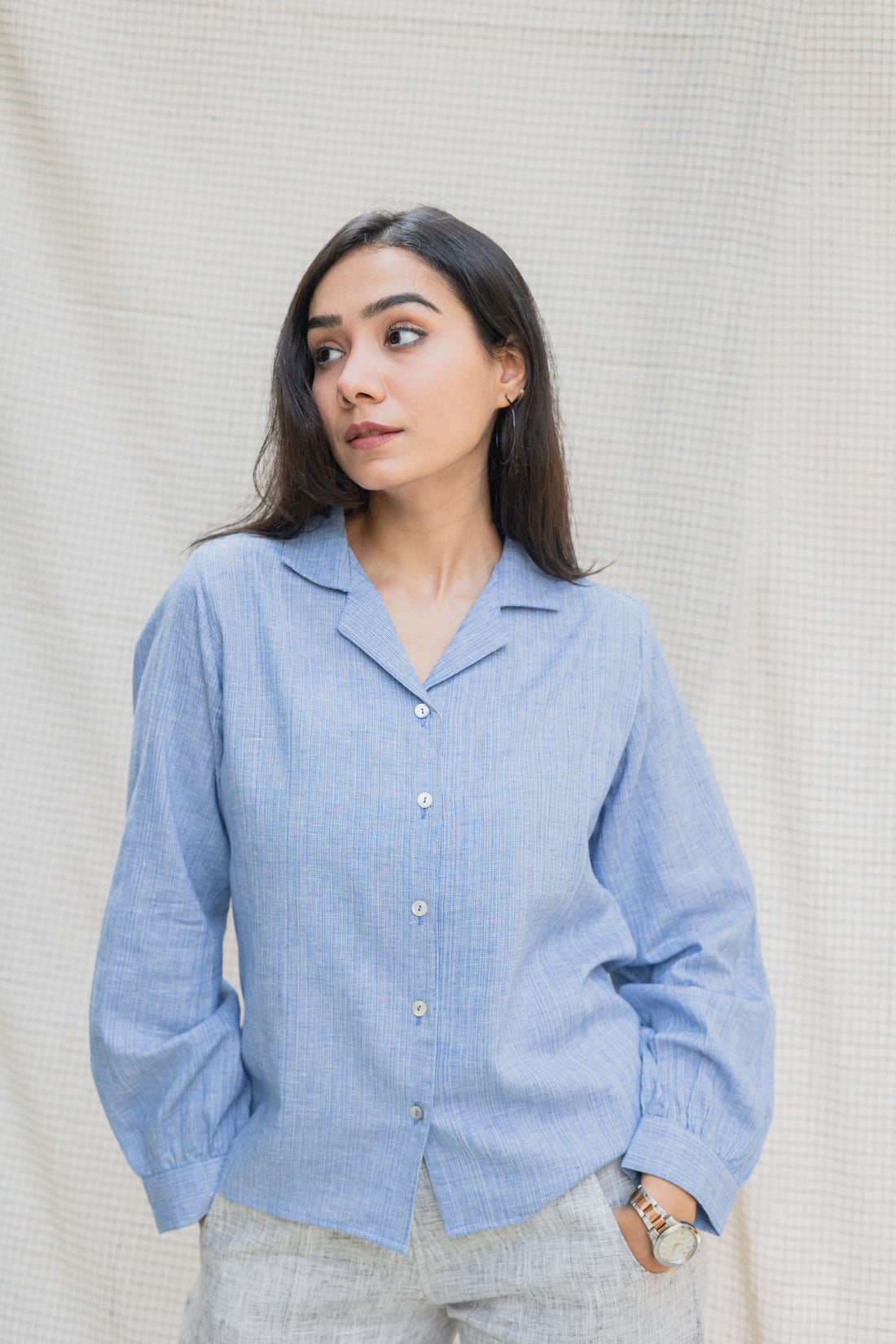 ISADORA Blue Cotton Shirt