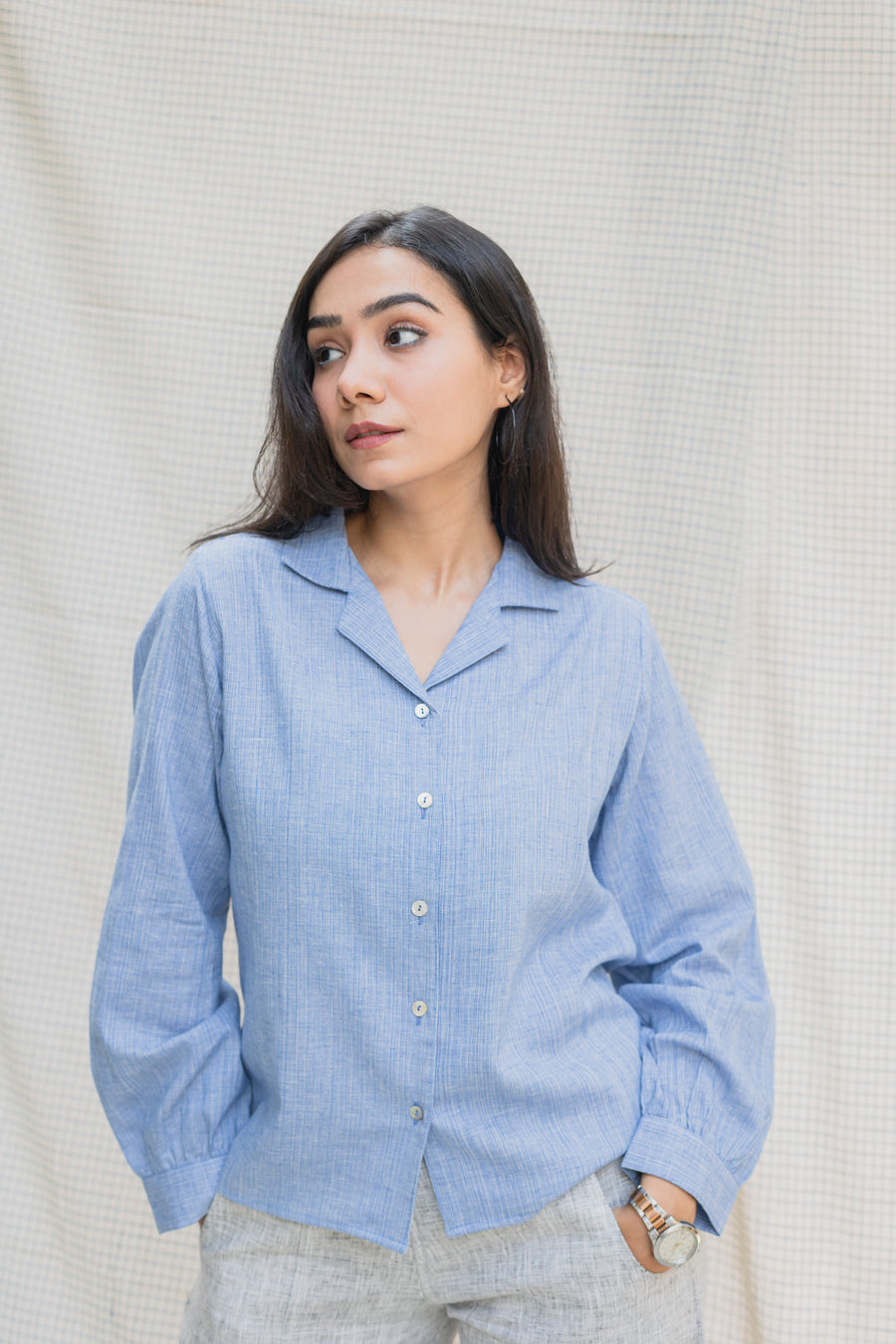ISADORA Blue Cotton Shirt