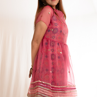 AADYA Pink Benarasi Dress