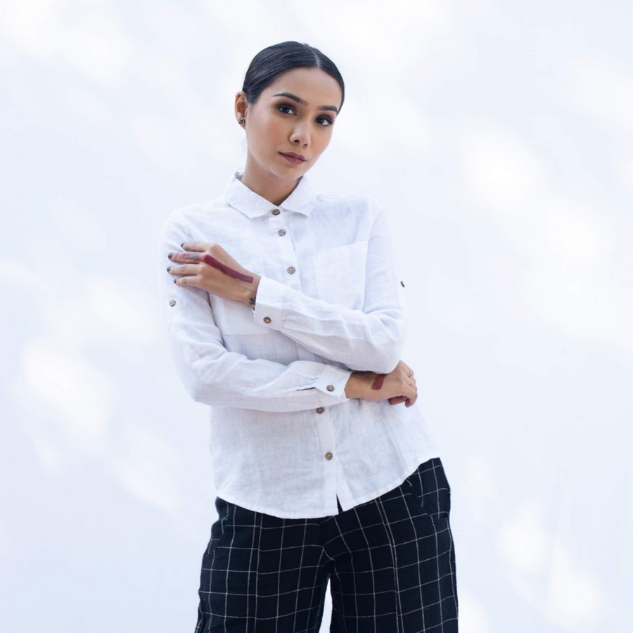 ANTARA White Linen Shirt
