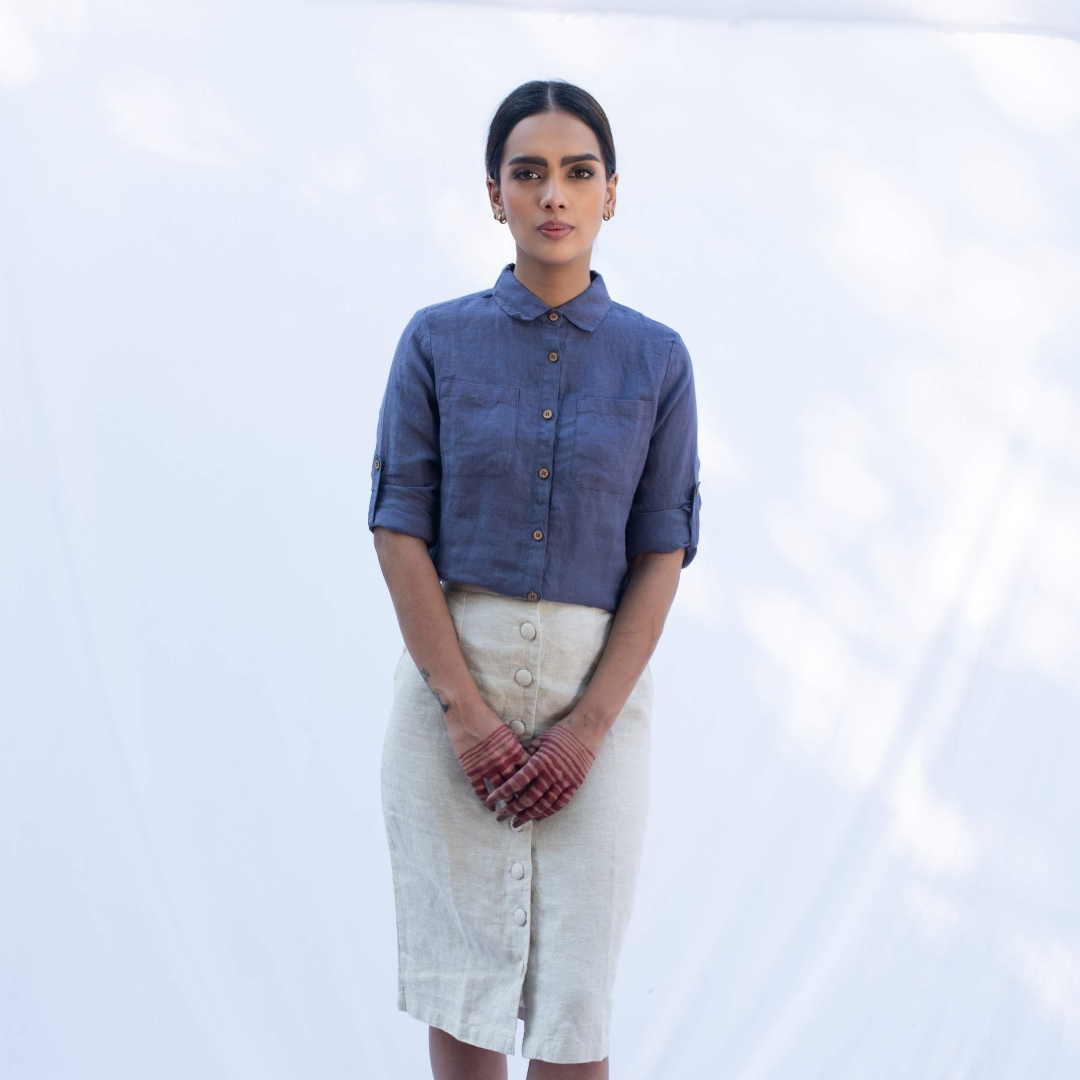 NITYA Mauve Linen Shirt