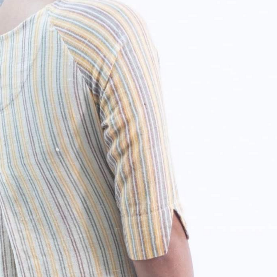 SIYA Yellow Stripe Kala Cotton Dress