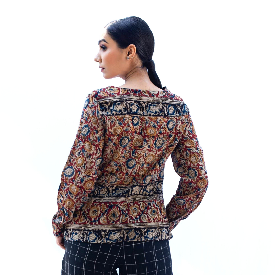 AARINI Red Kalamkari Shirt