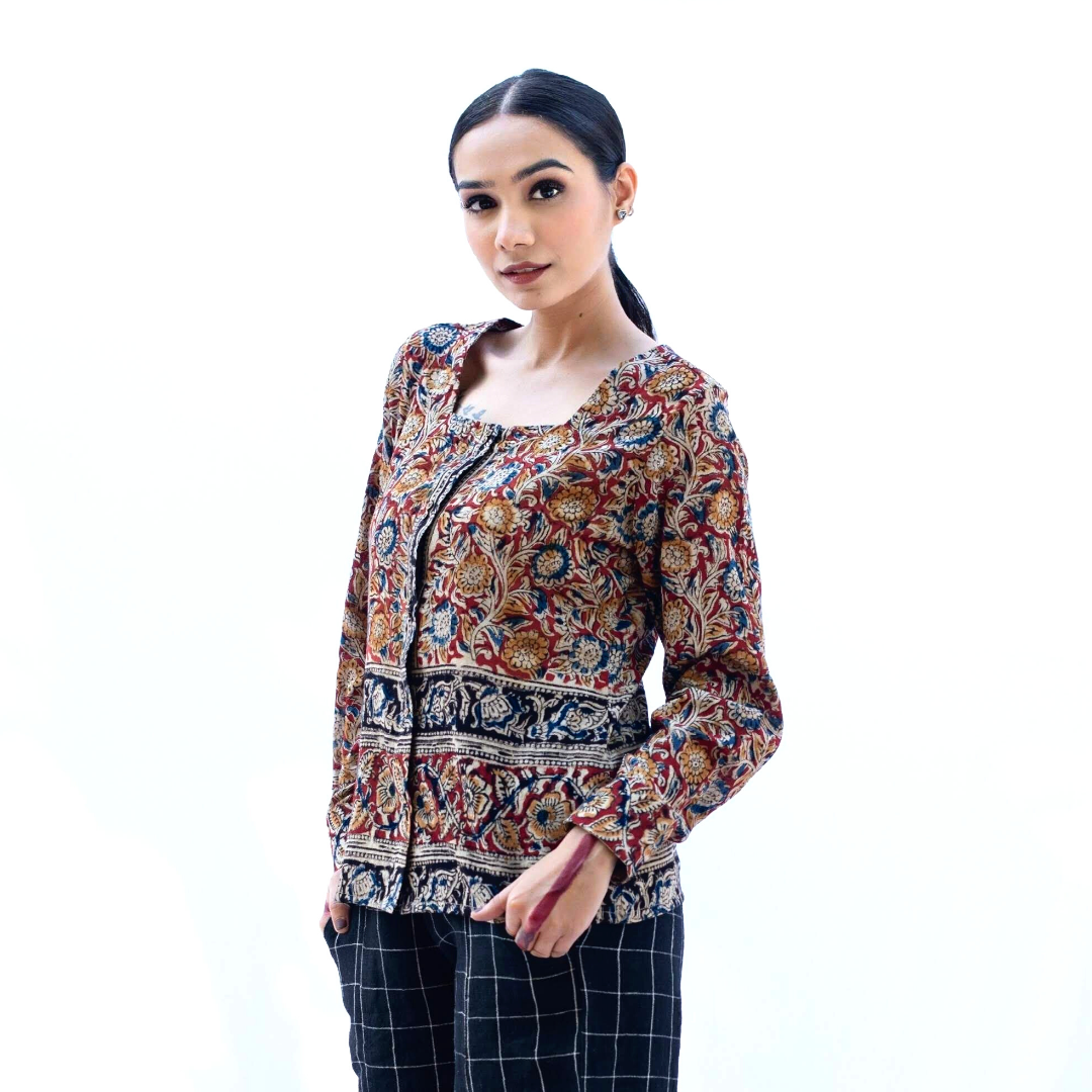 AARINI Red Kalamkari Shirt