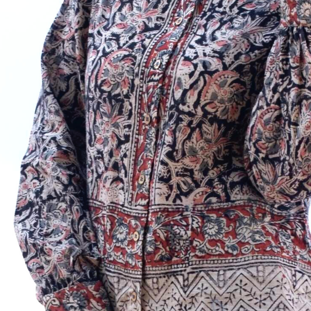 MAITHILI Black Pink Kalamkari Shirt