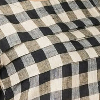 MIRABEL Black White Check  Handloom Linen Dress