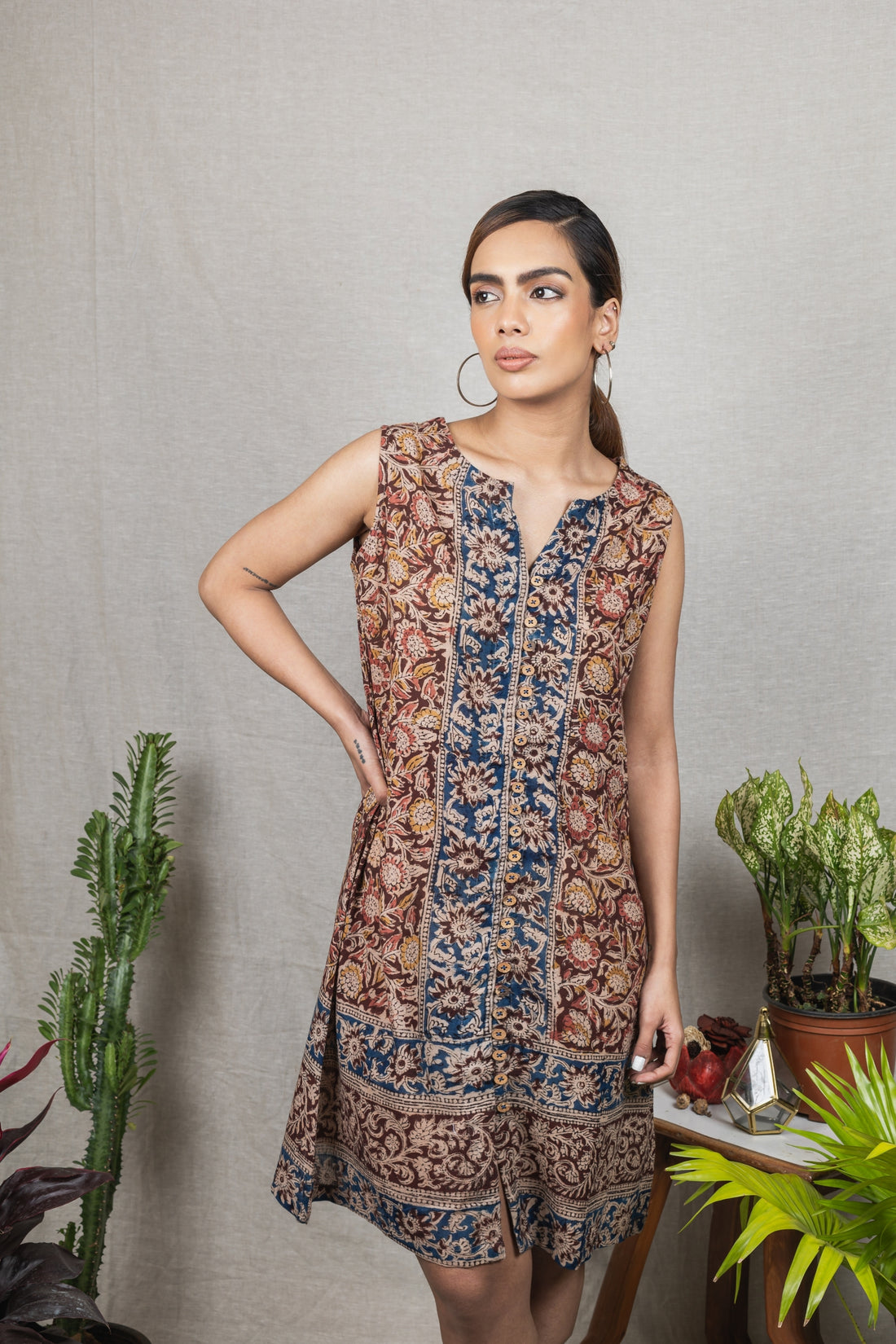 RUBY Red Kalamkari Dress