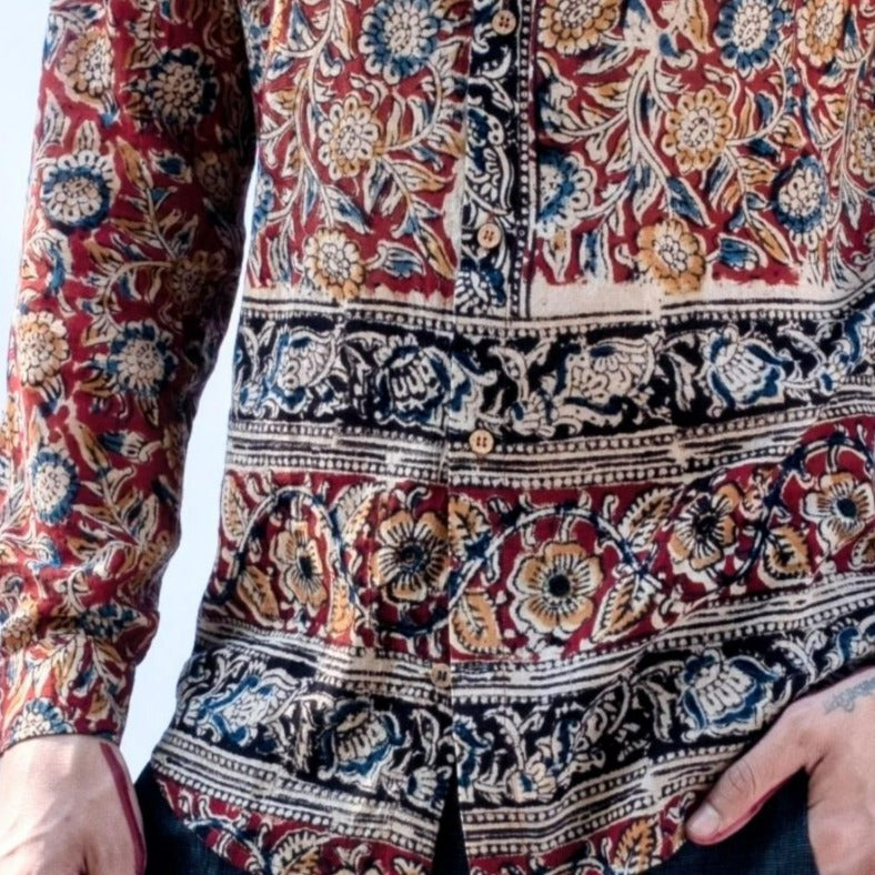 AMOGH Red Kalamkari Shirt