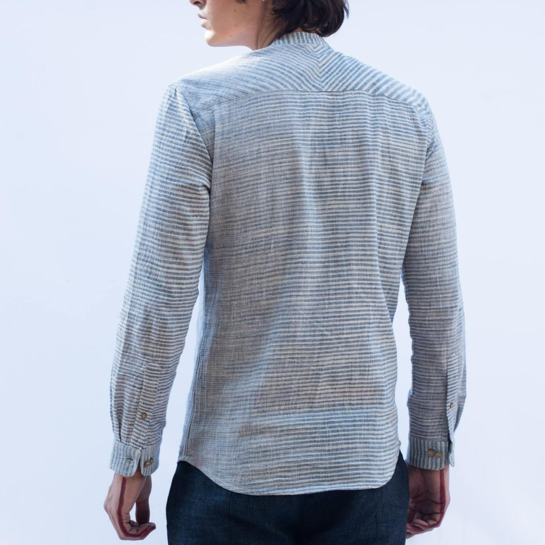 SHAAST Blue White Bhujodi Kala Cotton Shirt