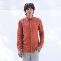 AVIR Rust Linen Shirt