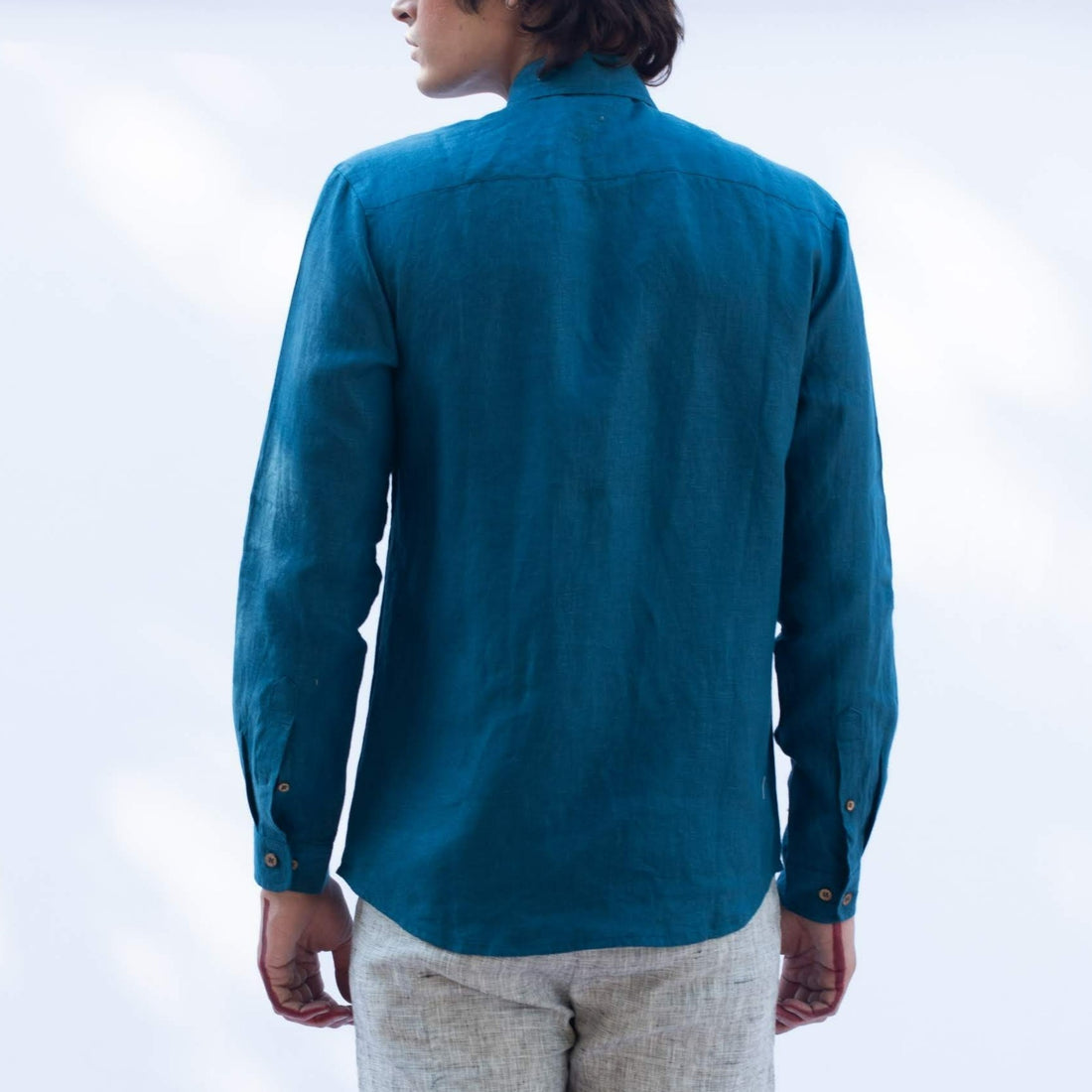 ANAV Teal Linen Shirt