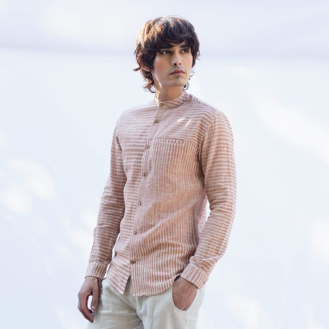 AGASTYA Red White Kala Cotton Bhujodi Shirt