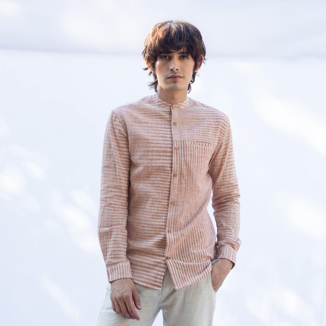 AGASTYA Red White Kala Cotton Bhujodi Shirt